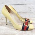 Gucci Shoes | Gucci Vintage Yellow Patent Heels With Bamboo Buckle | Color: Yellow | Size: 7.5