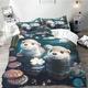 SMchwbc Otter Bed Linen 135 x 200 cm, Cute Otter Duvet Cover for Boys Girls, Otter Animal Bed Linen Set, 3D Print, Ottertier Bed Linen, 100% Microfibre, Animal Red Duvet Cover (200 x 200 cm, 3)