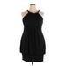 Jessica Howard Casual Dress - Mini Halter Sleeveless: Black Print Dresses - Women's Size 14