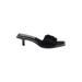 H&M Mule/Clog: Slide Kitten Heel Feminine Black Print Shoes - Women's Size 6 - Open Toe