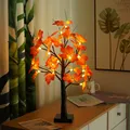 Arbre d'Halloween avec lumières 24 lumières dégradées orange lumières d'arbre scintillantes