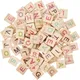 Carreaux de lettre en bois colorés lettres majuscules A-Z en bois carreaux de Scrabble colorés