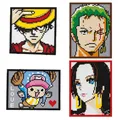 One Piece Anime Figure Assembly Bricks Luffy Roronoa Zoro importer nights Mural Puzzle Toy