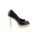Cole Haan Heels: Pumps Platform Boho Chic Black Print Shoes - Women's Size 6 - Peep Toe