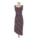 Bailey 44 Casual Dress - Midi Scoop Neck Sleeveless: Brown Stripes Dresses - Women's Size X-Small