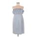 Vineyard Vines Casual Dress - Shift Open Neckline Sleeveless: Blue Print Dresses - Women's Size 6