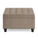 Alcott Hill® Chyenne 30" Wide Tufted Square Storage Ottoman Linen/Fade Resistant in Brown | 18.5 H x 30 W x 30 D in | Wayfair