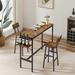 17 Stories Backacre 47.24 L x 15.75 W Dining Set Wood/Metal in Brown/Gray | 35.43 H x 15.75 W x 47.24 D in | Wayfair