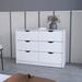 Latitude Run® Clansy 4 Drawers Dresser, Chest of Drawers w/ 2 Cabinets Wood in Brown/White | 30.5 H x 42.1 W x 16.2 D in | Wayfair
