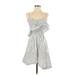 Heartloom Casual Dress: Gray Stripes Dresses - Women's Size X-Small