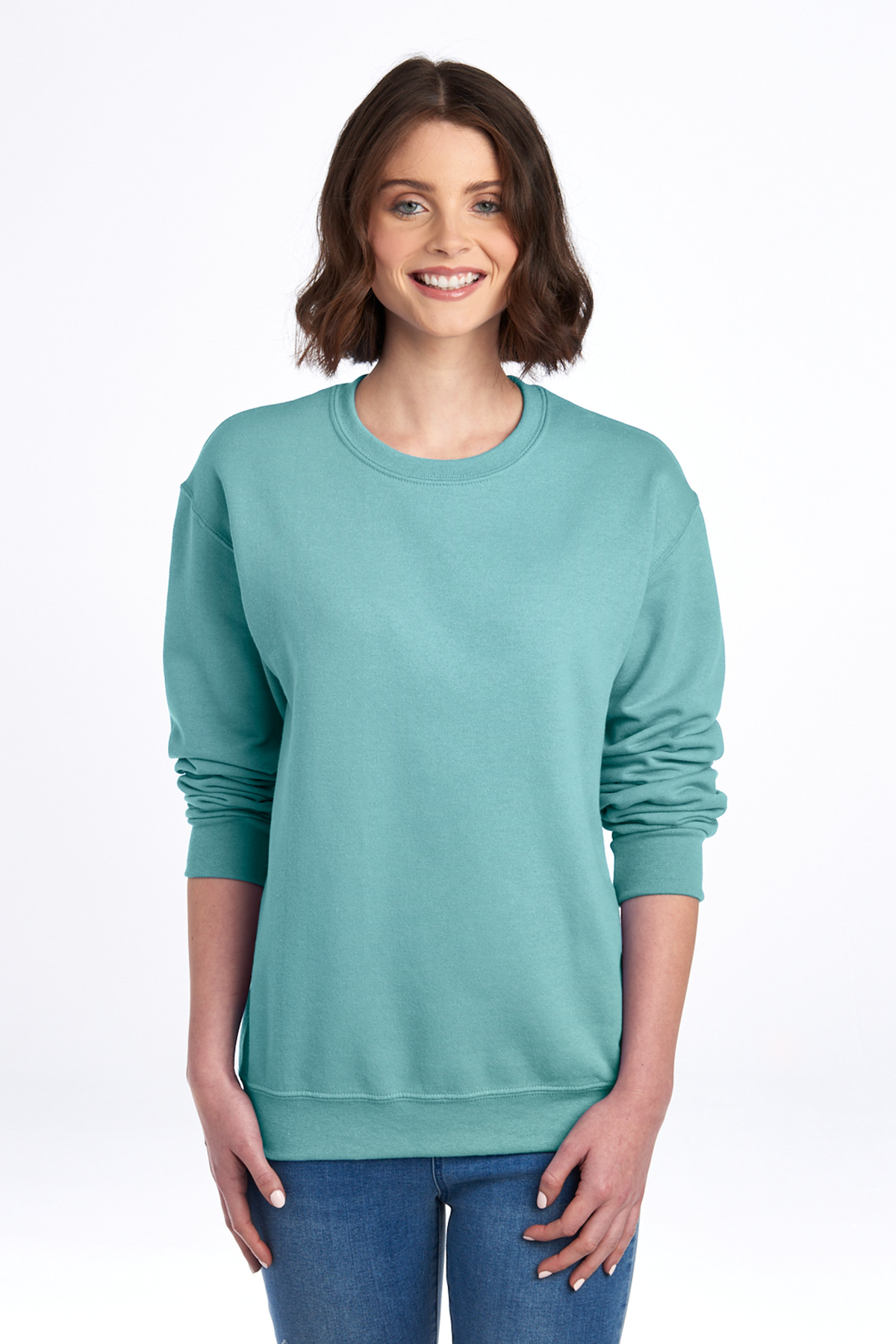 Jerzees 562 Adult NuBlend Fleece Crew T-Shirt in Sage size Large | Cotton Polyester 562MR, 562M
