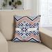 18 x 18 Handcrafted Square Jacquard Cotton Accent Throw Pillow, Geometric Tribal Pattern, White, Black, Beige - White