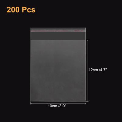 200Pcs Clear Cello Bags, Plastic Self Sealing OPP Treat Bags Clear