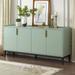 Accent Storage Cabinet Sideboard with 4 Doors, Modern Buffet Cabinet with Adjustable Shelf and Metal Handles for Living Room