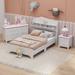 3-Pieces Bedroom Sets, Twin Size House Platform Bed with Storage Headboard, Wooden Nightstand and Storage Dresser