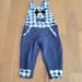 Disney Bottoms | Boys Disney Baby Micky Mouse Overalls Plaid With Knit Bottoms Blue 3-6 Month | Color: Blue/White | Size: 3-6mb