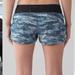 Lululemon Athletica Shorts | Lululemon Speed Shorts Aerial Drift Multi Black/Black Size 8 | Color: Black/Blue | Size: 8