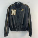Nike Jackets & Coats | Nike Black Letterman Varsity Bomber Snap Front Womens Jacket Size Xl | Color: Black | Size: Xl