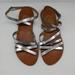 J. Crew Shoes | J Crew Silver Strappy Sandals Size 6 | Color: Silver/Tan | Size: 6