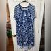 Lularoe Dresses | Lularoe Navy Blue Shape Print Carly Swing Dress Size Large | Color: Blue/White | Size: L