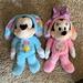 Disney Toys | Bnwot Super Soft & Cuddly Disney Mickey And Minnie Mouse Easter Bunny Plush Set! | Color: Blue/Pink | Size: One Size