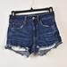 American Eagle Outfitters Shorts | Aeo Women's High Rise Shortie Super Stretch Dark Wash Denim Jean Shorts Size 2 | Color: Blue | Size: 2