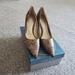 Nine West Shoes | 9 West Leather Pointy Toe Shoes 9.5 M | Color: Brown/Gold | Size: 9.5