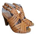 Coach Shoes | Coach Adrienn Vacchetta Camel Tan High Heel Gladiator Sandals Size 6.5 | Color: Tan | Size: 6.5