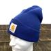 Carhartt Accessories | Carhartt Blue Cuffed Knit Beanie Huf? Logo Osfa Stocking Cap Ski Snowboard Hat | Color: Blue/Yellow | Size: Os
