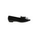 Saks Fifth Avenue Flats: Loafers Chunky Heel Work Black Solid Shoes - Women's Size 7 - Almond Toe