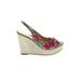 Lilly Pulitzer Wedges: Green Shoes - Women's Size 7 1/2 - Peep Toe