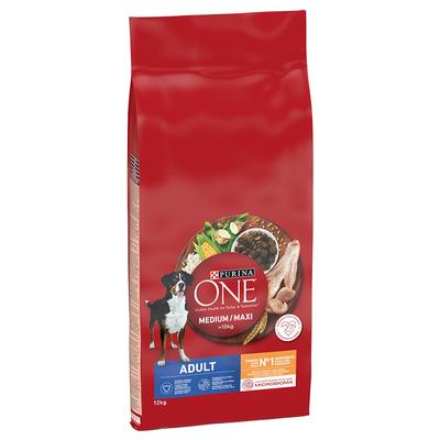 12kg PURINA ONE Medium/Maxi Adult Huhn Trockenfutter Hund