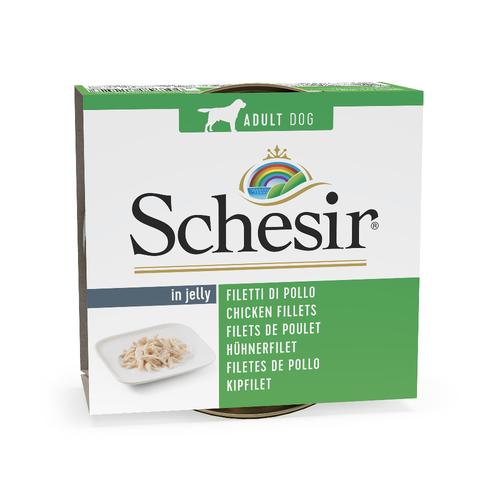 Sparpaket: 24x150g Schesir Huhn Hundefutter nass