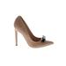 Paper Dolls Heels: Pumps Stiletto Cocktail Party Tan Solid Shoes - Women's Size 37 - Pointed Toe