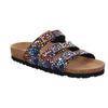 Pantolette ROHDE "Alba", Damen, Gr. 39, bunt (schwarz, multi), Nubukleder, klassisch, Schuhe, Sommerschuh, Schlappen, Hausschuh mit buntem Druck, G-Weite = weit, Topseller