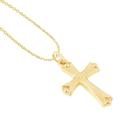 14K Yellow Gold Saint Thomas Cross w/DC Cable Chain Necklace for Men and Women - 18 Inches Length