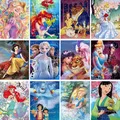 Mini Puzzle princesse de dessin animé Disney 35 pièces Puzzle en bois pour filles jouets faits à