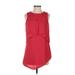BCBGMAXAZRIA Casual Dress - Shift High Neck Sleeveless: Red Solid Dresses - Women's Size 2X-Small