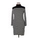 Vince Camuto Casual Dress - Sweater Dress: Black Stripes Dresses - Women's Size X-Large