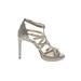 MICHAEL Michael Kors Heels: Silver Snake Print Shoes - Women's Size 5 1/2 - Open Toe