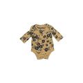 Baby Gap Long Sleeve Onesie: Gold Floral Bottoms - Size 0-3 Month