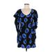 ASOS Casual Dress - Mini Scoop Neck Short sleeves: Blue Color Block Dresses - Women's Size 6