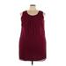 As U Wish Casual Dress - Shift Scoop Neck Sleeveless: Burgundy Solid Dresses - Women's Size 3X