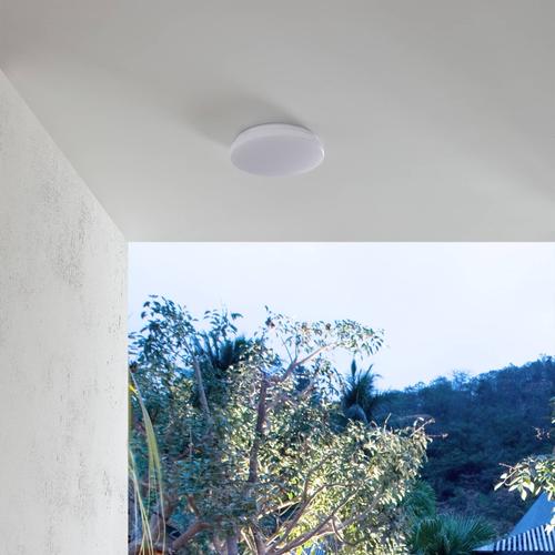 Lindby LED-Außendeckenleuchte Doki, 26 cm, weiß, Kunststoff