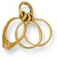 Yellow Gold Wedding Ring Set Pendant