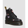 Sinclair Leather Heart Platform Boots - Black - Dr. Martens Boots