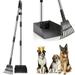 Dog Pooper Scooper Telescopic Pooper Scooper with Adjustable Long Handle Durable Metal Rake Tray Spade for Large Medium Small Dogs Poop Scooper for Lawns Grass Dirt Gravel - 3Pack