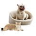 Cat Bed 20In Bed for Cats or Small Dogs Pet Sofa Calming Dog & Cat Beds for Indoor Cats Soft Pet Beds for Small Dogs Puppy and Kittens with Anti-Slip Bottom Beige
