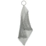 Wire Mesh Steel Cast Iron Skillet Cleaner Hard Anodized Cookware Scrubber Frying Pan Stainless Towel Double