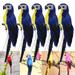 Senyresg 5Pcs Artificial Handmade Simulation Parrot Lawn Figurine Ornament Creative Foam Feather Parrot Fake Animal Bird Garden Bird Prop Decor Home Ornament for Party Accessorie (Dark Blue)